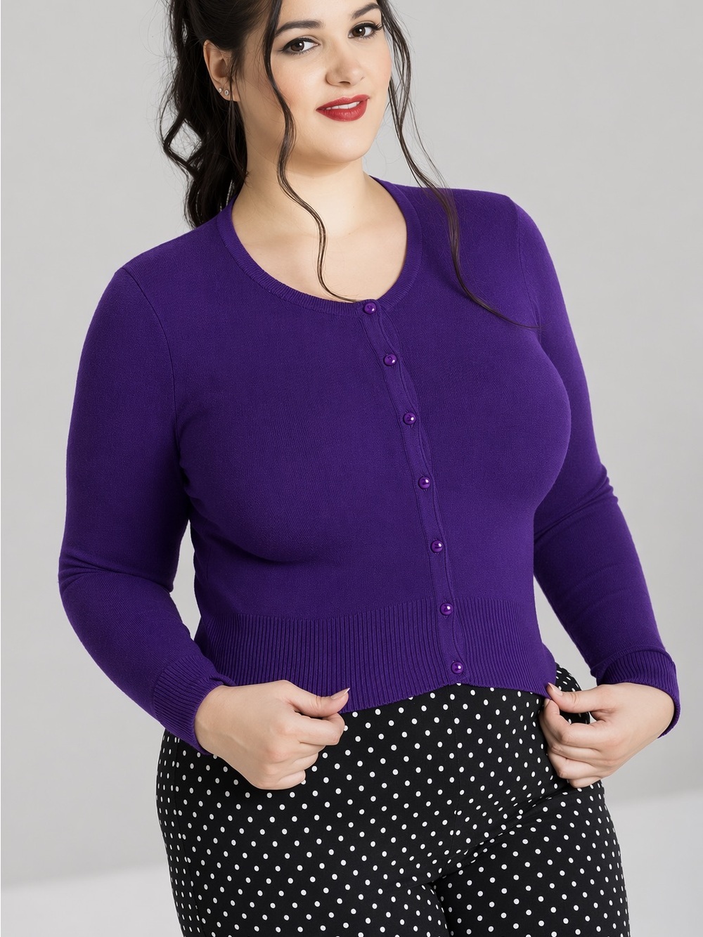 Women’s Hell Bunny Paloma Purple Cardigan size 2XL- fits small like ladies large